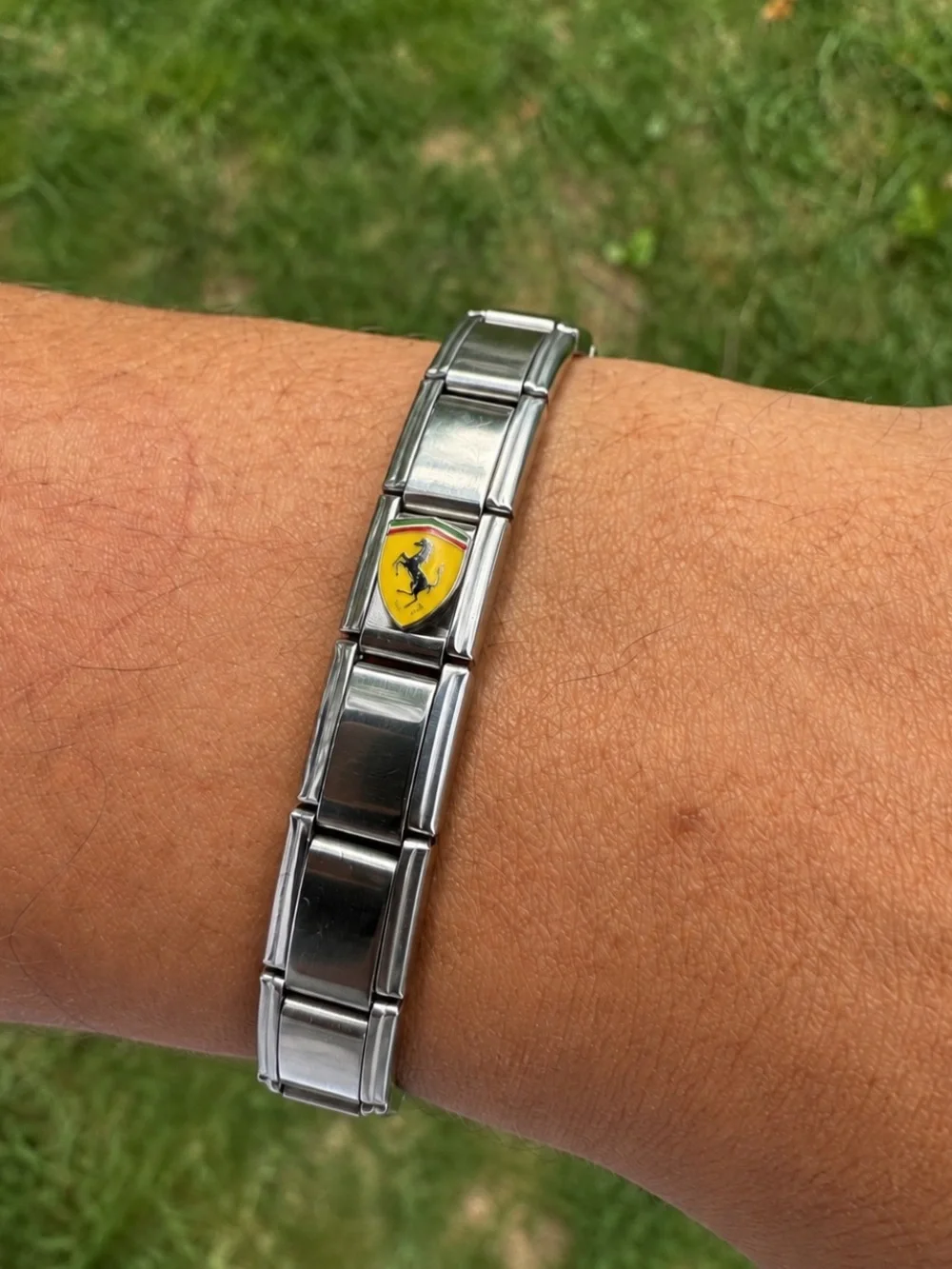 Ferrari Italian Charm Bracelet Stainless Steel Motorsport Racing Y2K Car Jewelry
